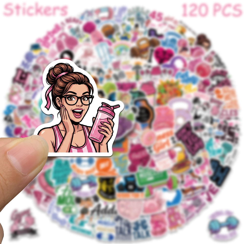 60/120pcs Cartoon Gym Fitness  - Books review and price