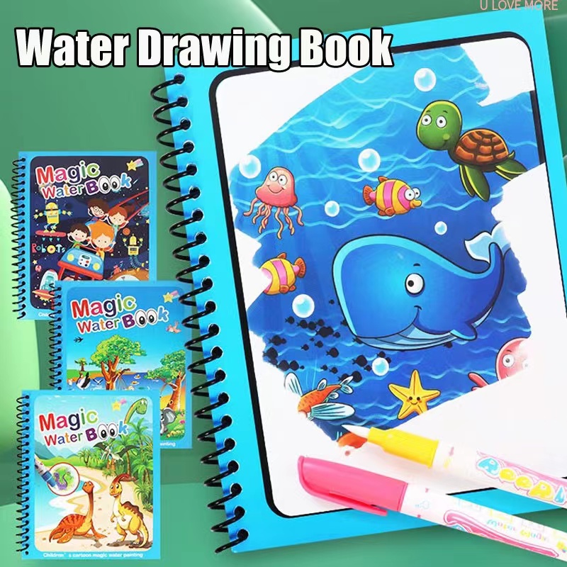 1Pcs Magical Book Water Drawin - Reusable Water Magic Coloring Book review and price