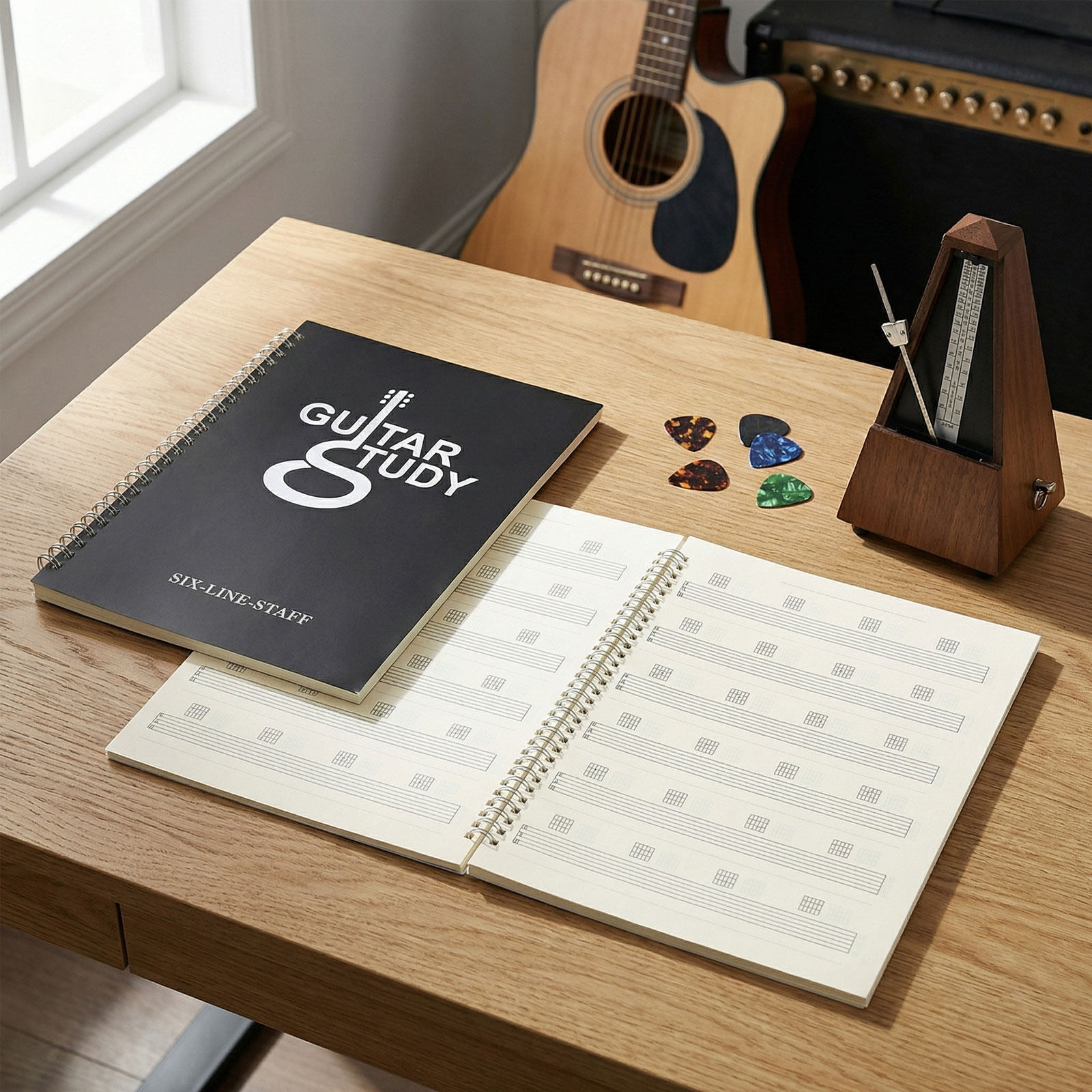 2Pcs 6 String Guitar Tablature - Blank Sheet Music Notebook review and price