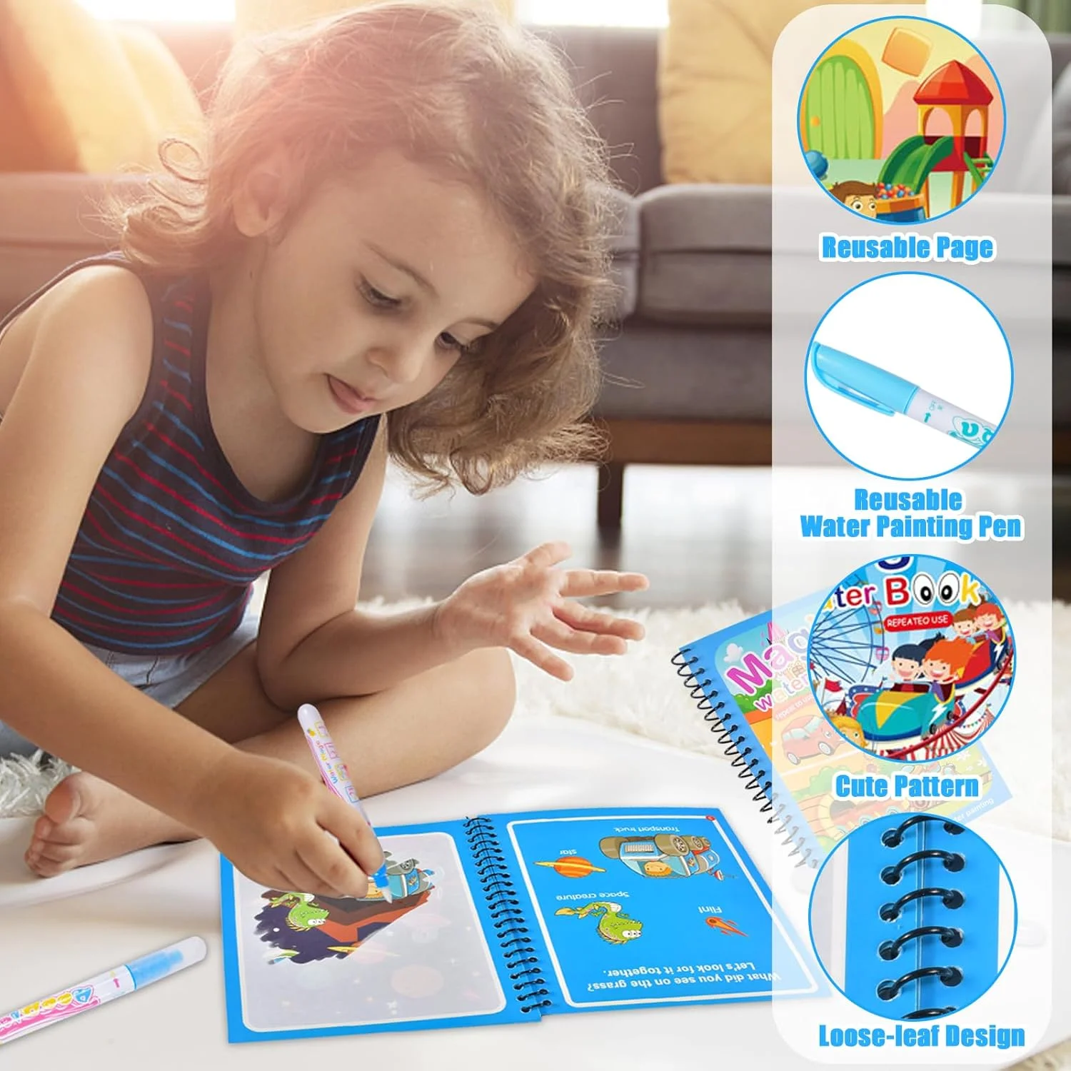 Reusable Painting Book Montess - Reusable Water Magic Coloring Book review and price