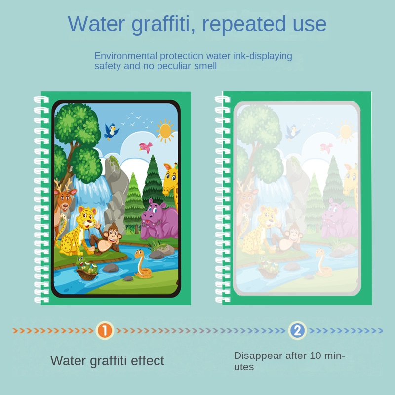 Children's Magic Water Drawing - Reusable Water Magic Coloring Book review and price